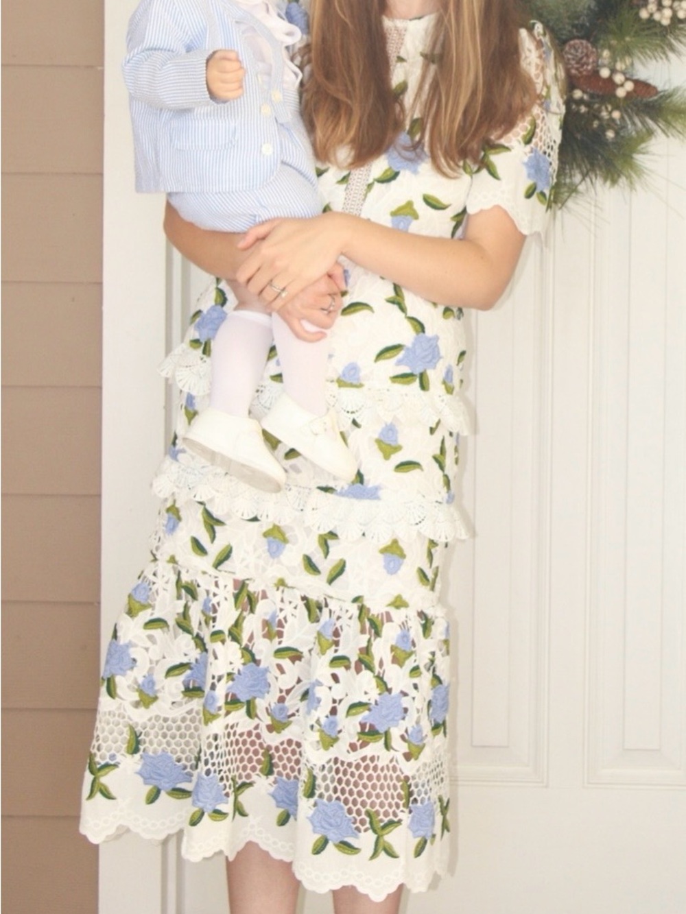 “All I Wanted” blue floral lace midi dress